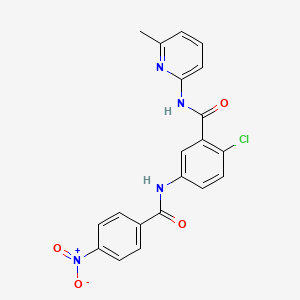 molecular formula C20H15ClN4O4 B4213750 2-chloro-N-(6-methylpyridin-2-yl)-5-[(4-nitrobenzoyl)amino]benzamide 