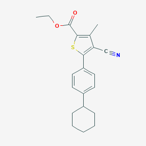 molecular formula C21H23NO2S B421376 Ethyl 4-cyano-5-(4-cyclohexylphenyl)-3-methylthiophene-2-carboxylate 