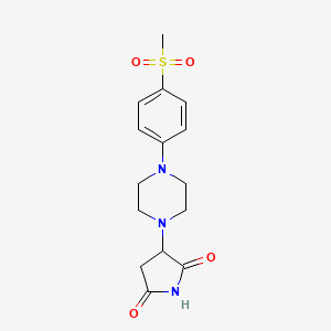 molecular formula C15H19N3O4S B4213767 3-{4-[4-(Methylsulfonyl)phenyl]piperazin-1-yl}pyrrolidine-2,5-dione 