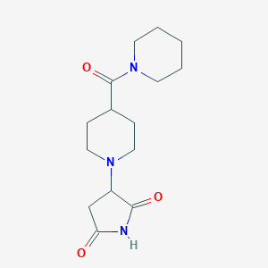 molecular formula C15H23N3O3 B4213768 3-[4-(1-piperidinylcarbonyl)-1-piperidinyl]-2,5-pyrrolidinedione 