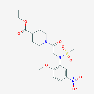 molecular formula C18H25N3O8S B4213777 ethyl 1-[N-(2-methoxy-5-nitrophenyl)-N-(methylsulfonyl)glycyl]-4-piperidinecarboxylate 