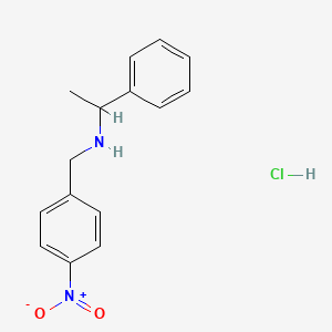 N-[(4-nitrophenyl)methyl]-1-phenylethanamine;hydrochloride