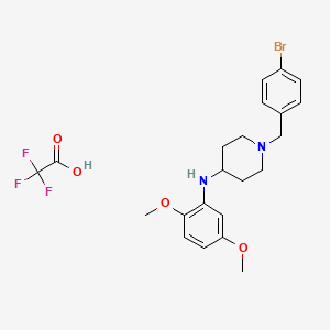 molecular formula C22H26BrF3N2O4 B4213795 1-[(4-bromophenyl)methyl]-N-(2,5-dimethoxyphenyl)piperidin-4-amine;2,2,2-trifluoroacetic acid 