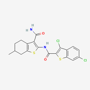 N-(3-carbamoyl-6-methyl-4,5,6,7-tetrahydro-1-benzothiophen-2-yl)-3,6-dichloro-1-benzothiophene-2-carboxamide