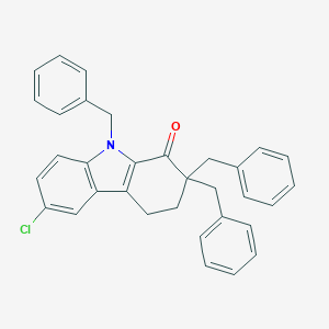 molecular formula C33H28ClNO B421382 2,2,9-tribenzyl-6-chloro-2,3,4,9-tetrahydro-1H-carbazol-1-one CAS No. 371224-30-5