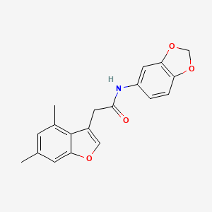 N-(1,3-benzodioxol-5-yl)-2-(4,6-dimethyl-1-benzofuran-3-yl)acetamide