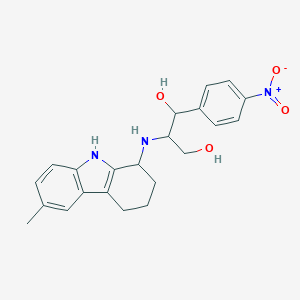 molecular formula C22H25N3O4 B421383 2-[(6-methyl-2,3,4,9-tetrahydro-1H-carbazol-1-yl)amino]-1-(4-nitrophenyl)propane-1,3-diol 