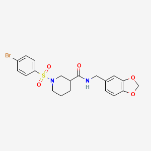 N-(1,3-benzodioxol-5-ylmethyl)-1-[(4-bromophenyl)sulfonyl]-3-piperidinecarboxamide