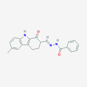 molecular formula C21H19N3O2 B421385 N'-[(6-methyl-1-oxo-2,3,4,9-tetrahydro-1H-carbazol-2-yl)methylene]benzohydrazide 