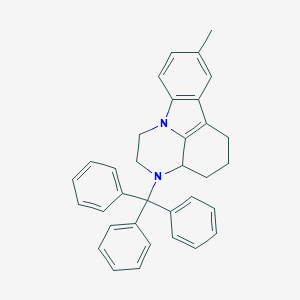 molecular formula C34H32N2 B421386 12-Methyl-4-trityl-1,4-diazatetracyclo[7.6.1.05,16.010,15]hexadeca-9(16),10(15),11,13-tetraene 