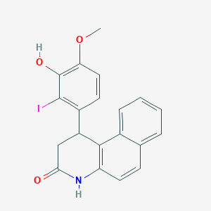 molecular formula C20H16INO3 B4213864 1-(3-hydroxy-2-iodo-4-methoxyphenyl)-1,4-dihydrobenzo[f]quinolin-3(2H)-one 