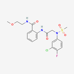 2-[[2-(3-chloro-4-fluoro-N-methylsulfonylanilino)acetyl]amino]-N-(2-methoxyethyl)benzamide