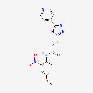 N-(4-methoxy-2-nitrophenyl)-2-{[5-(4-pyridinyl)-4H-1,2,4-triazol-3-yl]thio}acetamide