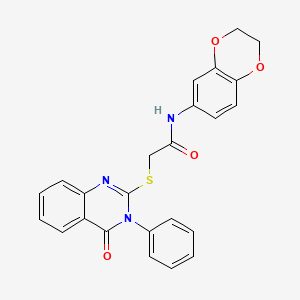 molecular formula C24H19N3O4S B4213878 N-(2,3-dihydro-1,4-benzodioxin-6-yl)-2-[(4-oxo-3-phenyl-3,4-dihydro-2-quinazolinyl)thio]acetamide 