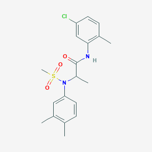 molecular formula C19H23ClN2O3S B4213885 N~1~-(5-chloro-2-methylphenyl)-N~2~-(3,4-dimethylphenyl)-N~2~-(methylsulfonyl)alaninamide 