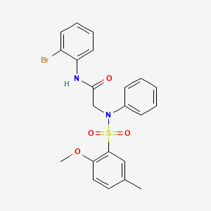 N-(2-BROMOPHENYL)-2-(N-PHENYL2-METHOXY-5-METHYLBENZENESULFONAMIDO)ACETAMIDE