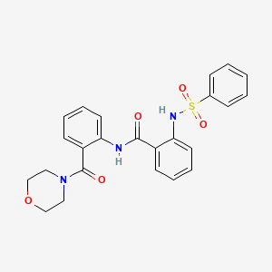 molecular formula C24H23N3O5S B4213904 N-[2-(4-morpholinylcarbonyl)phenyl]-2-[(phenylsulfonyl)amino]benzamide 