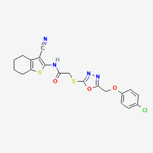 2-({5-[(4-chlorophenoxy)methyl]-1,3,4-oxadiazol-2-yl}thio)-N-(3-cyano-4,5,6,7-tetrahydro-1-benzothien-2-yl)acetamide