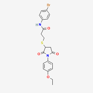 N-(4-bromophenyl)-3-[1-(4-ethoxyphenyl)-2,5-dioxopyrrolidin-3-yl]sulfanylpropanamide