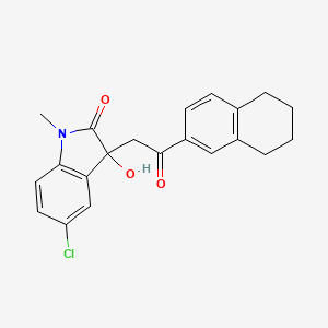 molecular formula C21H20ClNO3 B4213957 5-chloro-3-hydroxy-1-methyl-3-[2-oxo-2-(5,6,7,8-tetrahydronaphthalen-2-yl)ethyl]-1,3-dihydro-2H-indol-2-one 