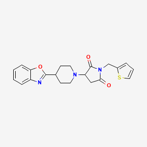 3-[4-(1,3-benzoxazol-2-yl)-1-piperidinyl]-1-(2-thienylmethyl)-2,5-pyrrolidinedione