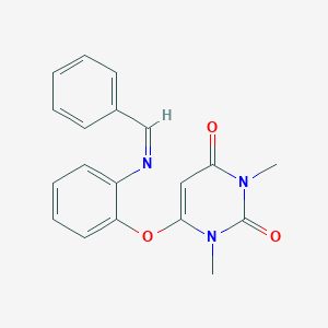 molecular formula C19H17N3O3 B421398 6-[2-(benzylideneamino)phenoxy]-1,3-dimethyl-2,4(1H,3H)-pyrimidinedione 
