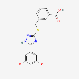 3-[[5-(3,5-dimethoxyphenyl)-1H-1,2,4-triazol-3-yl]sulfanylmethyl]benzoic acid