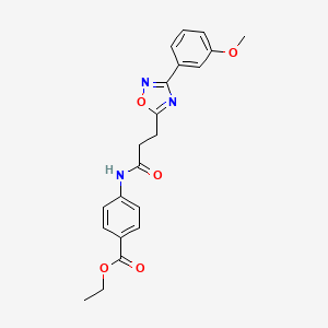 ethyl 4-({3-[3-(3-methoxyphenyl)-1,2,4-oxadiazol-5-yl]propanoyl}amino)benzoate