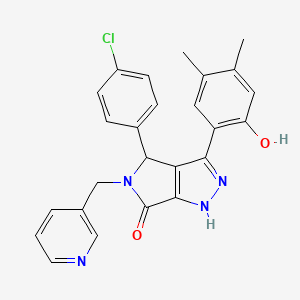 4-(4-chlorophenyl)-3-(2-hydroxy-4,5-dimethylphenyl)-5-(pyridin-3-ylmethyl)-4,5-dihydropyrrolo[3,4-c]pyrazol-6(2H)-one