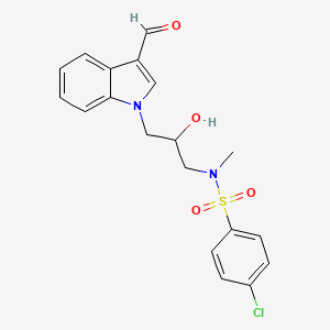 4-chloro-N-[3-(3-formylindol-1-yl)-2-hydroxypropyl]-N-methylbenzenesulfonamide