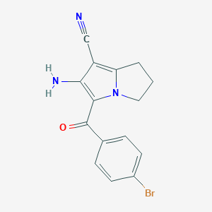 molecular formula C15H12BrN3O B421405 6-amino-5-(4-bromobenzoyl)-2,3-dihydro-1H-pyrrolizine-7-carbonitrile CAS No. 352553-72-1