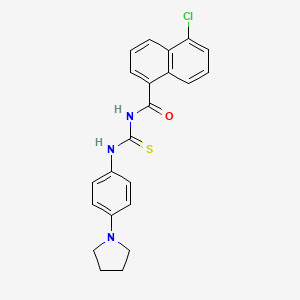 5-chloro-N-({[4-(1-pyrrolidinyl)phenyl]amino}carbonothioyl)-1-naphthamide