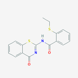 molecular formula C17H14N2O2S2 B4214071 2-(ethylsulfanyl)-N-(4-oxo-4H-1,3-benzothiazin-2-yl)benzamide 