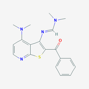 molecular formula C19H20N4OS B421408 N'-[2-benzoyl-4-(dimethylamino)thieno[2,3-b]pyridin-3-yl]-N,N-dimethylimidoformamide 