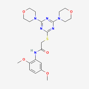 N-(2,5-dimethoxyphenyl)-2-{[4,6-di(morpholin-4-yl)-1,3,5-triazin-2-yl]sulfanyl}acetamide