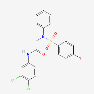 molecular formula C20H15Cl2FN2O3S B4214106 N~1~-(3,4-dichlorophenyl)-N~2~-[(4-fluorophenyl)sulfonyl]-N~2~-phenylglycinamide 