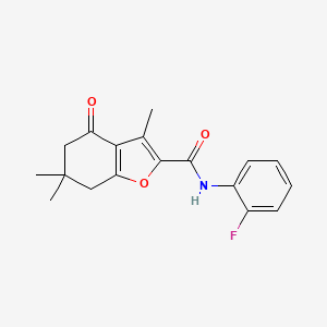 N-(2-fluorophenyl)-3,6,6-trimethyl-4-oxo-4,5,6,7-tetrahydro-1-benzofuran-2-carboxamide