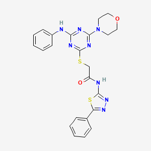 2-{[4-anilino-6-(4-morpholinyl)-1,3,5-triazin-2-yl]thio}-N-(5-phenyl-1,3,4-thiadiazol-2-yl)acetamide