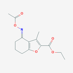 molecular formula C14H17NO5 B421414 Ethyl 4-[(acetyloxy)imino]-3-methyl-4,5,6,7-tetrahydro-1-benzofuran-2-carboxylate 