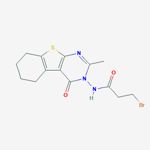 molecular formula C14H16BrN3O2S B421417 3-bromo-N-(2-methyl-4-oxo-5,6,7,8-tetrahydro[1]benzothieno[2,3-d]pyrimidin-3(4H)-yl)propanamide CAS No. 296266-65-4