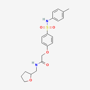 molecular formula C20H24N2O5S B4214181 2-(4-{[(4-methylphenyl)amino]sulfonyl}phenoxy)-N-(tetrahydro-2-furanylmethyl)acetamide 