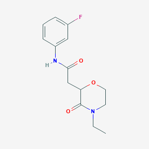 molecular formula C14H17FN2O3 B4214225 2-(4-ethyl-3-oxomorpholin-2-yl)-N-(3-fluorophenyl)acetamide 