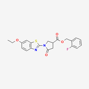 2-Fluorobenzyl 1-(6-ethoxy-1,3-benzothiazol-2-yl)-5-oxopyrrolidine-3-carboxylate