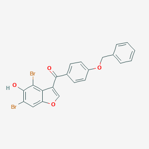 molecular formula C22H14Br2O4 B421424 [4-(Benzyloxy)phenyl](4,6-dibromo-5-hydroxy-1-benzofuran-3-yl)methanone 