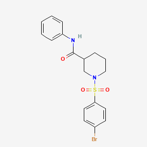 molecular formula C18H19BrN2O3S B4214244 1-[(4-bromophenyl)sulfonyl]-N-phenyl-3-piperidinecarboxamide 