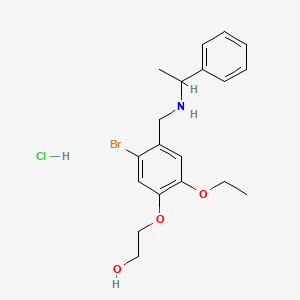 2-[5-Bromo-2-ethoxy-4-[(1-phenylethylamino)methyl]phenoxy]ethanol;hydrochloride