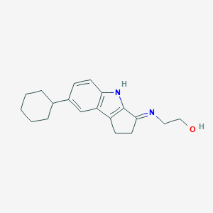 molecular formula C19H24N2O B421428 2-[(7-cyclohexyl-1,4-dihydrocyclopenta[b]indol-3(2H)-ylidene)amino]ethanol 