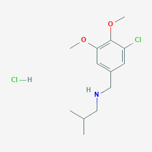 N-[(3-chloro-4,5-dimethoxyphenyl)methyl]-2-methylpropan-1-amine;hydrochloride