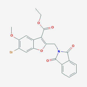 molecular formula C21H16BrNO6 B421429 ethyl 6-bromo-2-[(1,3-dioxo-1,3-dihydro-2H-isoindol-2-yl)methyl]-5-methoxy-1-benzofuran-3-carboxylate 