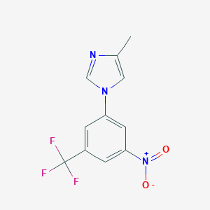molecular formula C11H8F3N3O2 B042143 4-甲基-1-(3-硝基-5-(三氟甲基)苯基)-1H-咪唑 CAS No. 916975-92-3